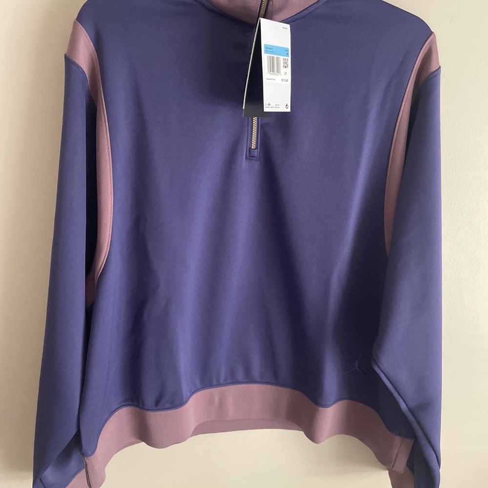 Nike Air Jordan (Her)itage Women's Top Pullover Zip 23 Purple M $110 FB5134-502 - Picture 4 of 9